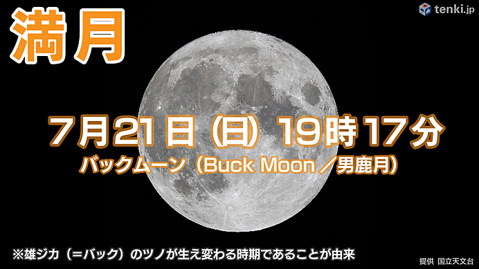 7月21日　満月（＝バックムーン）