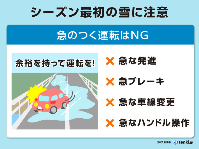 冬の運転の注意点・ポイント～「急」のつく操作はNG