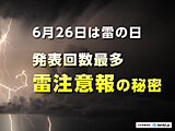 6月26日は雷の日　最も発表回数の多い「雷注意報」の秘密に迫る