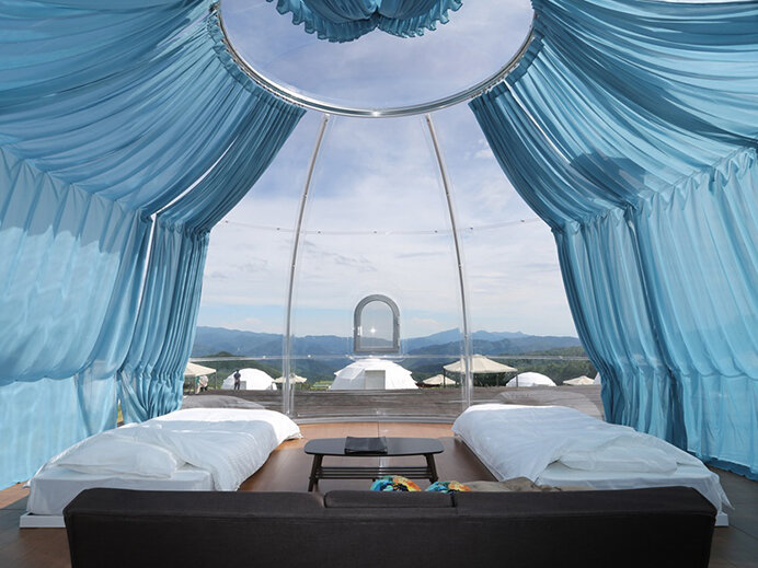 「OZE-HOSHISORA GLAMPING＆CAMP RESORT」の透明ドーム